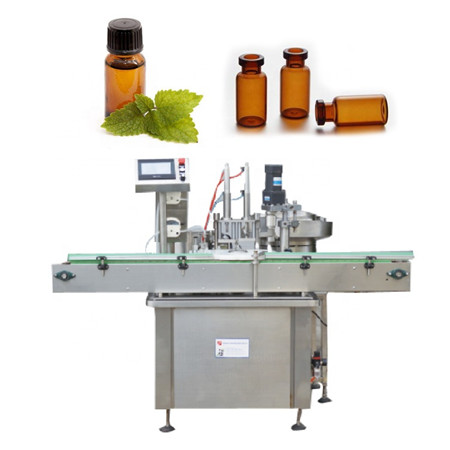 Màquina automàtica d'etiquetatge d'ampolles d'oli essencial per omplir ampolles de vidre i màquina d'etiquetatge