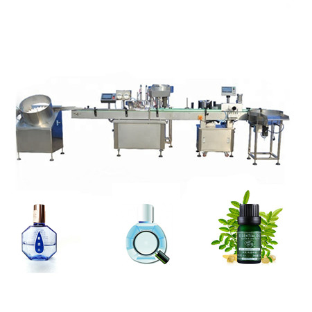 Línia d'ompliment d'ampolles de vidre d'oli de perfum professional, màquina d'ompliment d'ampolles de vidre de 10 ml