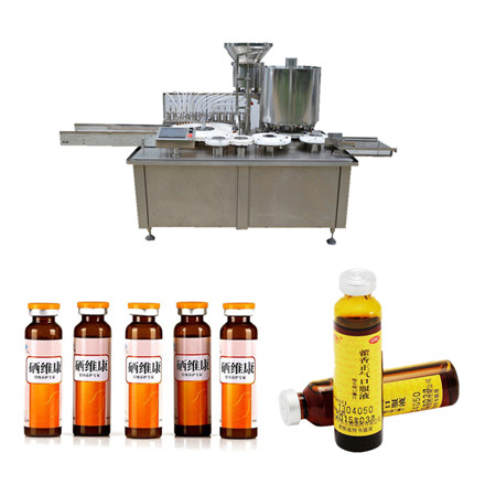Màquina automàtica d'etiquetatge d'ompliment d'oli d'e-líquid de vapor per a ampolla ambre de 10 ml, 15 ml, 20 ml i 50 ml